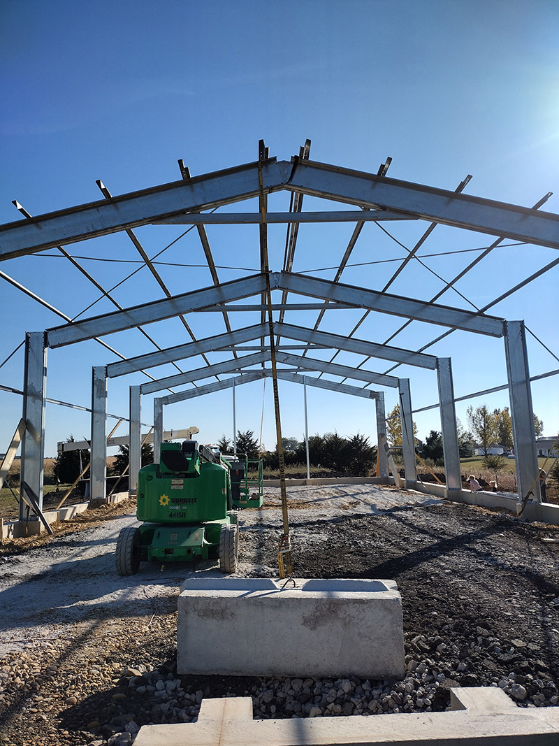 Commercial build steel framework